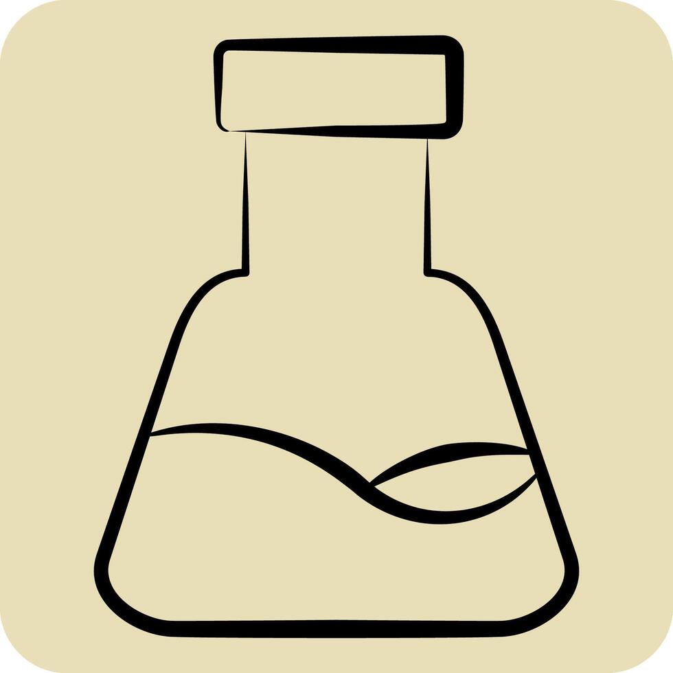 Icon Conical Flask. related to Fabric symbol. hand drawn style. design editable vector