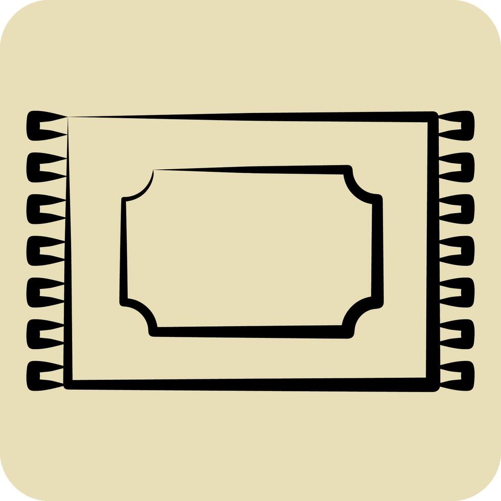 Icon Carpet. related to Fabric symbol. hand drawn style. design editable vector