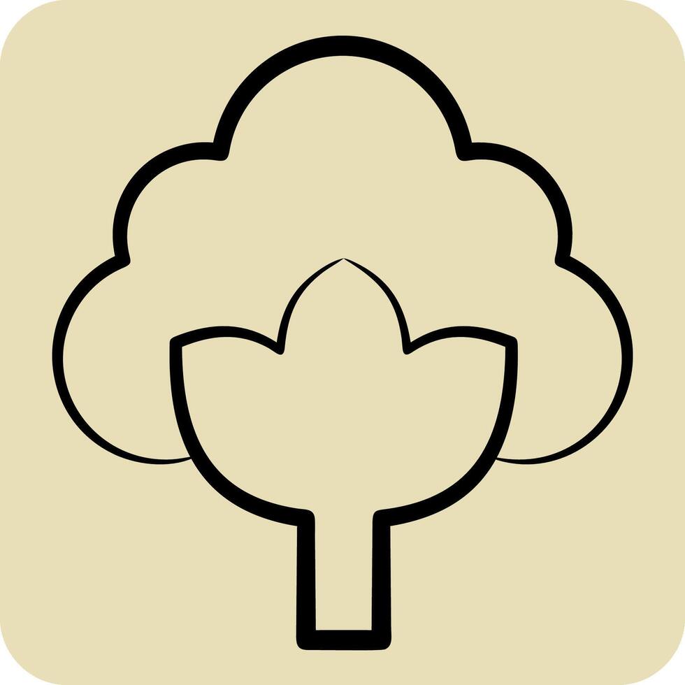 Icon Cotton. related to Fabric symbol. hand drawn style. design editable vector