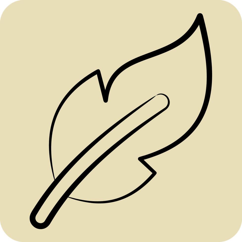 Icon Feathers. related to Fabric symbol. hand drawn style. design editable vector