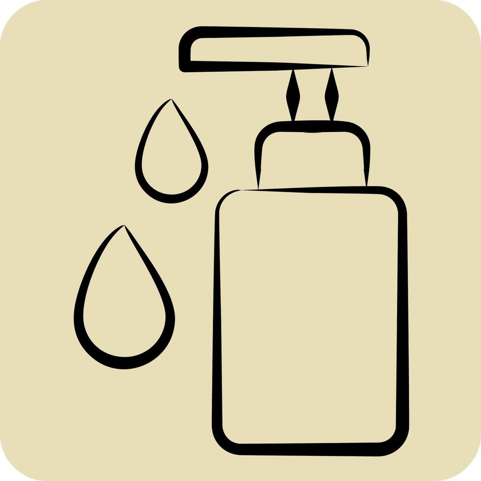 Icon Hand Wash. related to Fabric symbol. hand drawn style. design editable vector