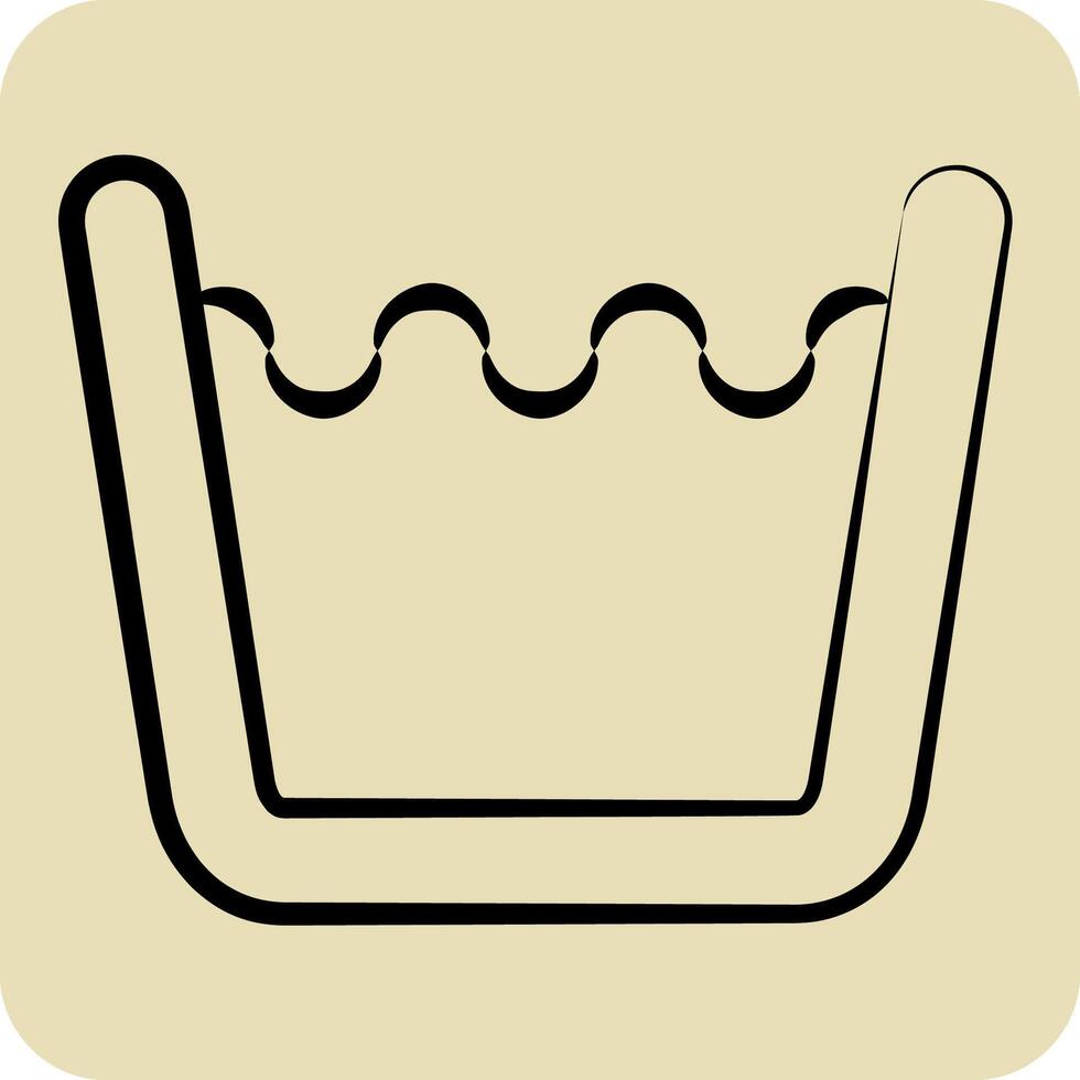 Icon High Degree Washing. related to Fabric symbol. hand drawn style. design editable vector