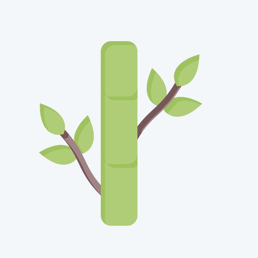 Icon Bamboo. related to Fabric symbol. flat style. design editable vector