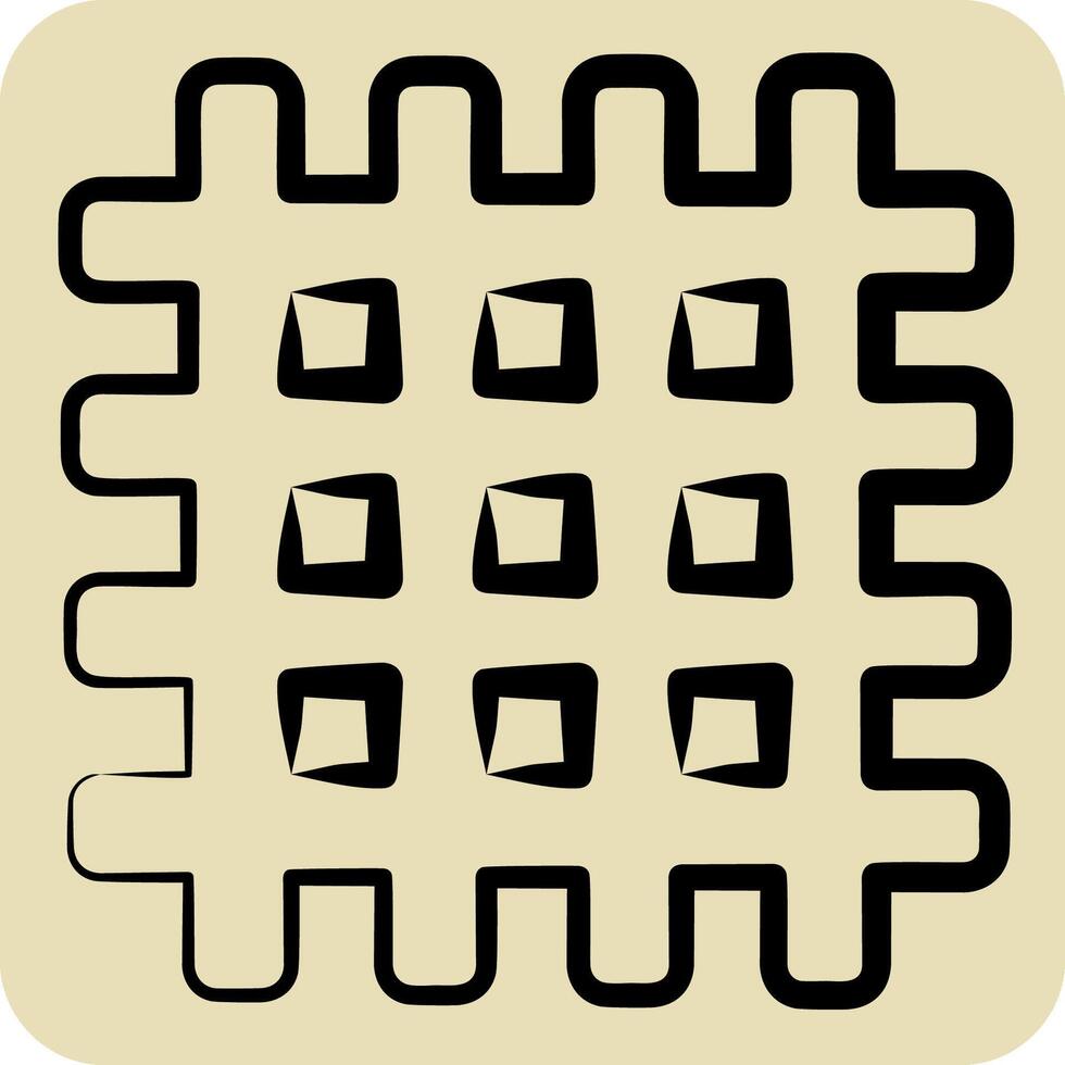 Icon Textile. related to Fabric symbol. hand drawn style. design editable vector