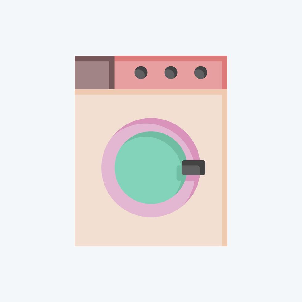 Icon Washing Machine. related to Fabric symbol. flat style. design editable vector