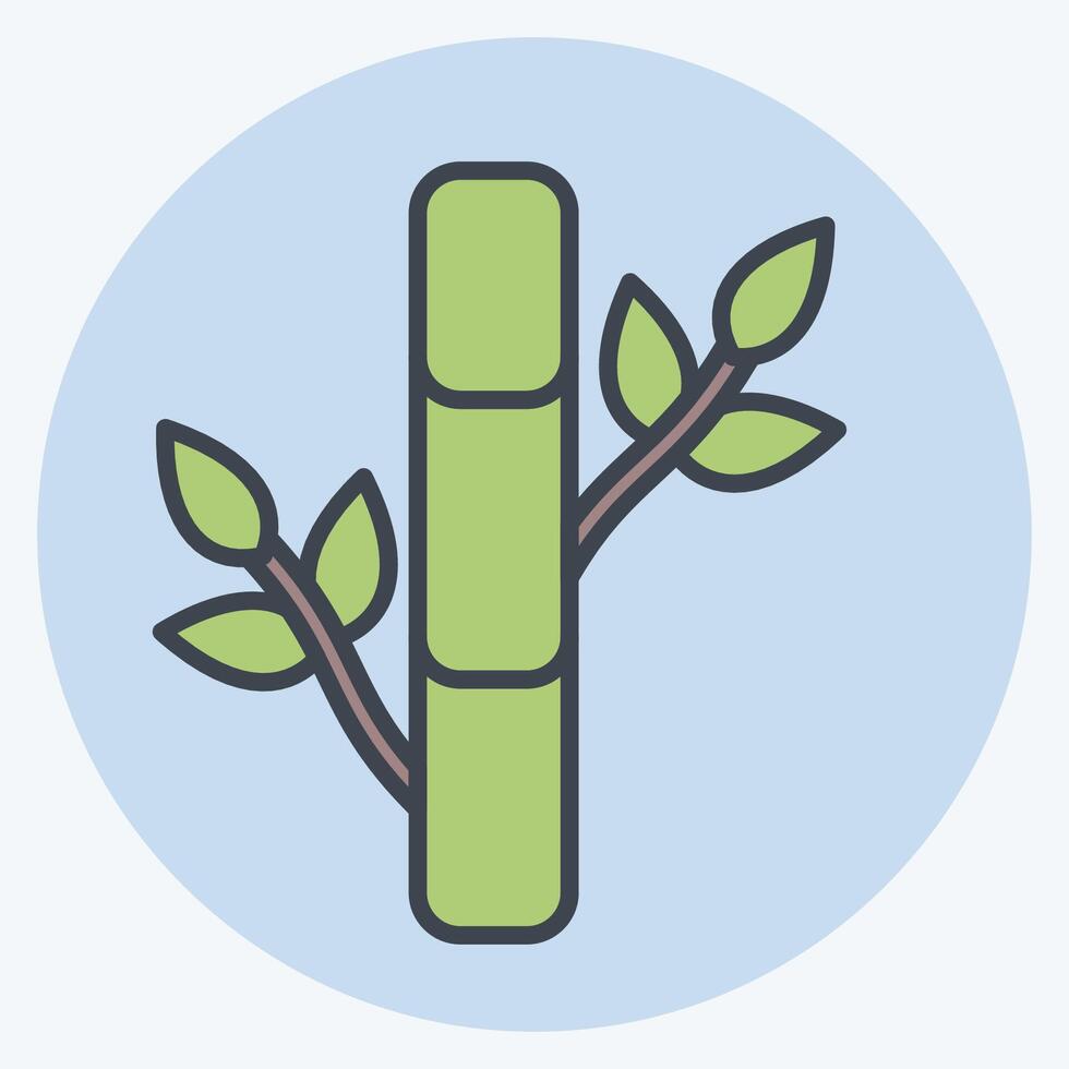Icon Bamboo. related to Fabric symbol. color mate style. design editable vector