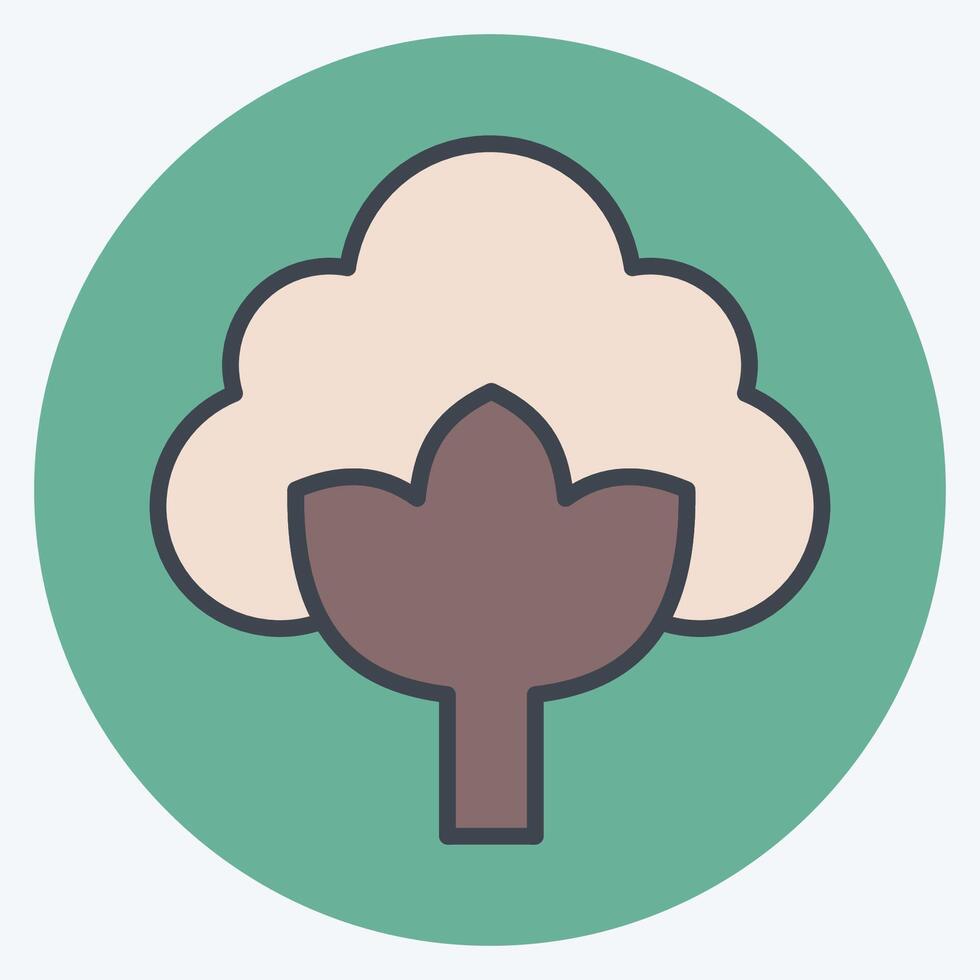 Icon Cotton. related to Fabric symbol. color mate style. design editable vector