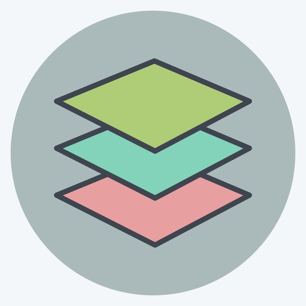 Icon Membrane Fabric. related to Fabric symbol. color mate style. design editable vector