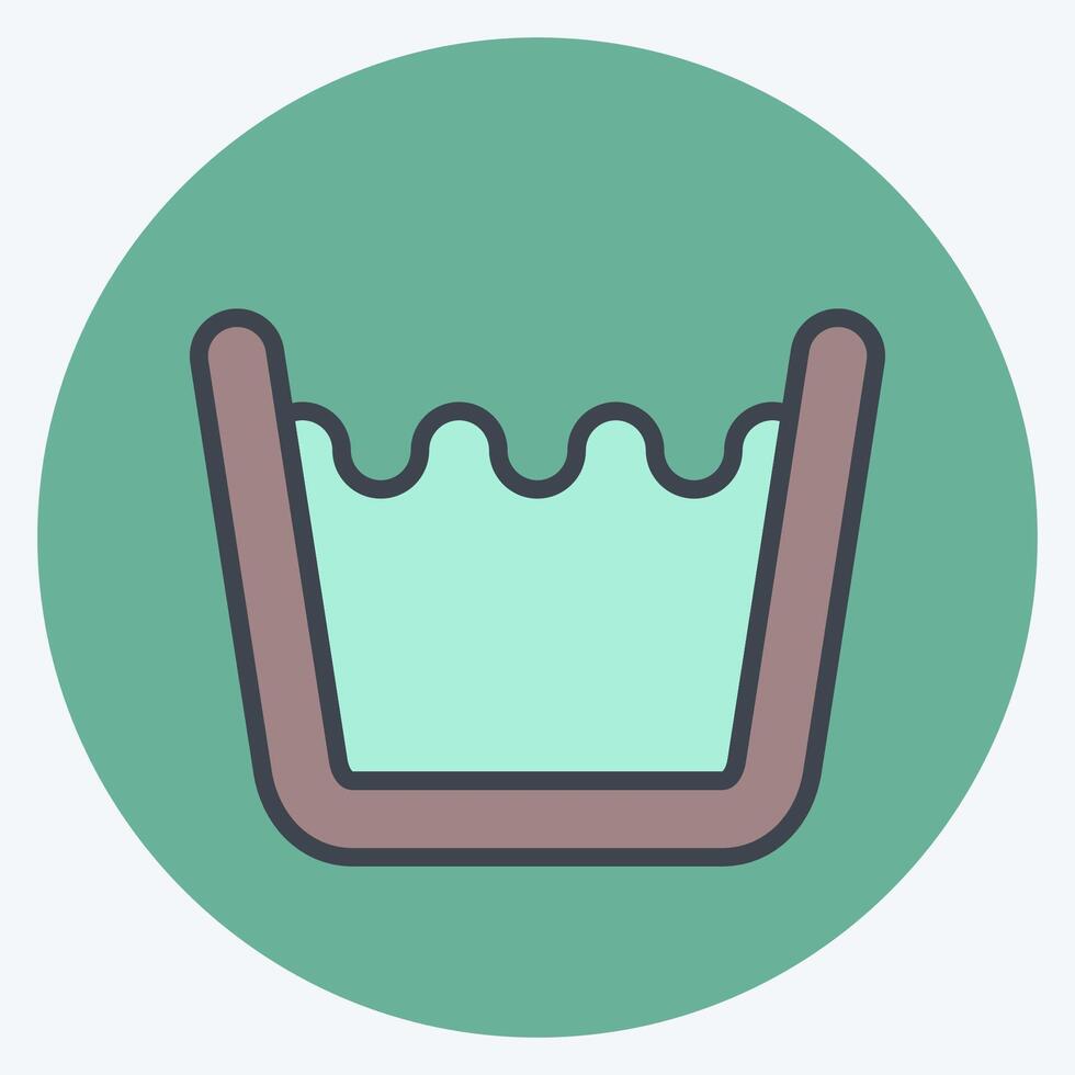 Icon High Degree Washing. related to Fabric symbol. color mate style. design editable vector