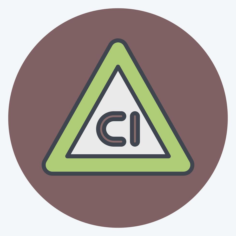 Icon Non Chlorine Bleach. related to Fabric symbol. color mate style. design editable vector
