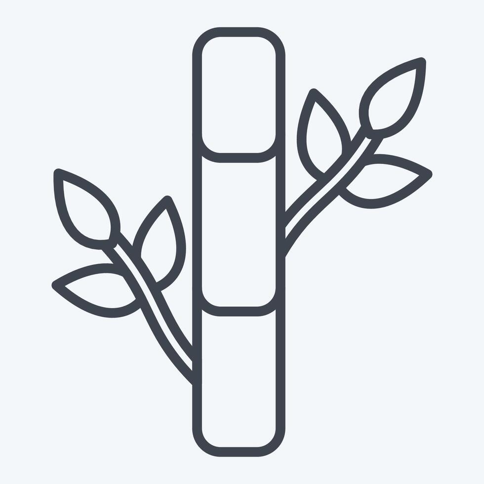 Icon Bamboo. related to Fabric symbol. line style. design editable vector