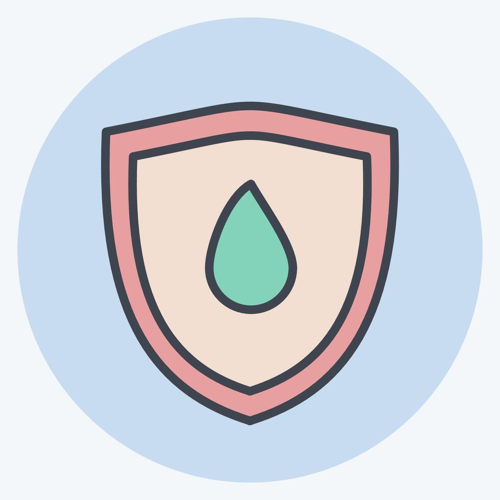 Icon Water Resistant. related to Fabric symbol. color mate style. design editable vector
