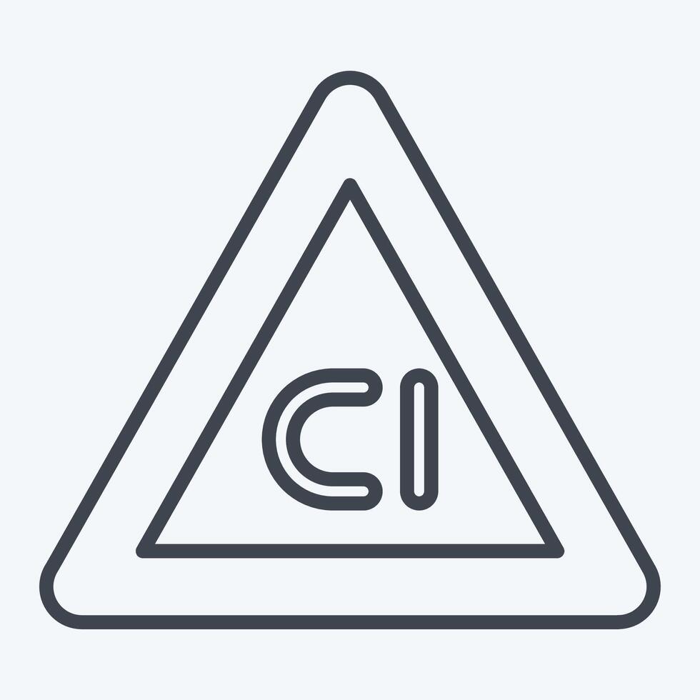 Icon Non Chlorine Bleach. related to Fabric symbol. line style. design editable vector