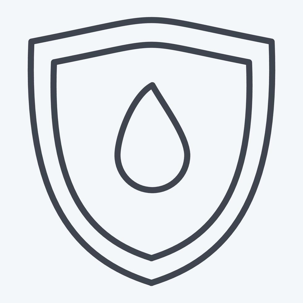Icon Water Resistant. related to Fabric symbol. line style. design editable vector