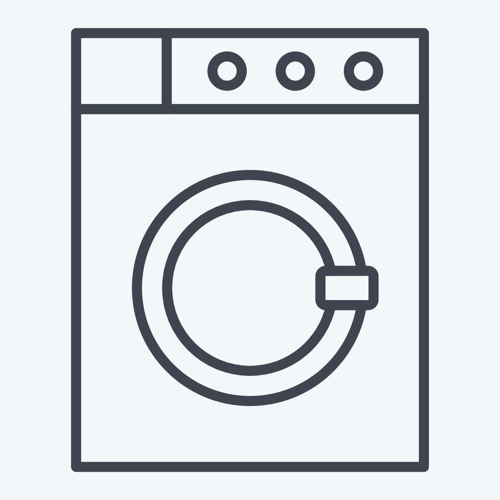 Icon Washing Machine. related to Fabric symbol. line style. design editable vector