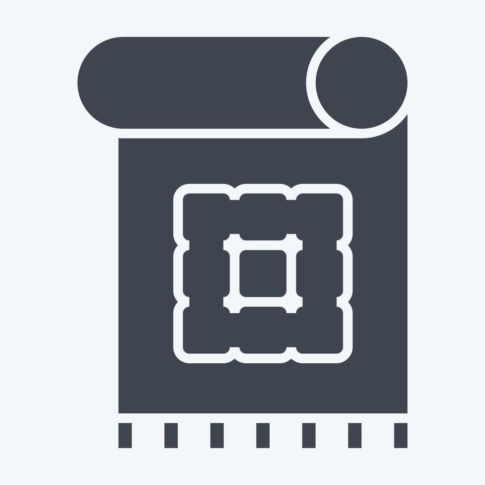 Icon Decorative Textile. related to Fabric symbol. glyph style. design editable vector