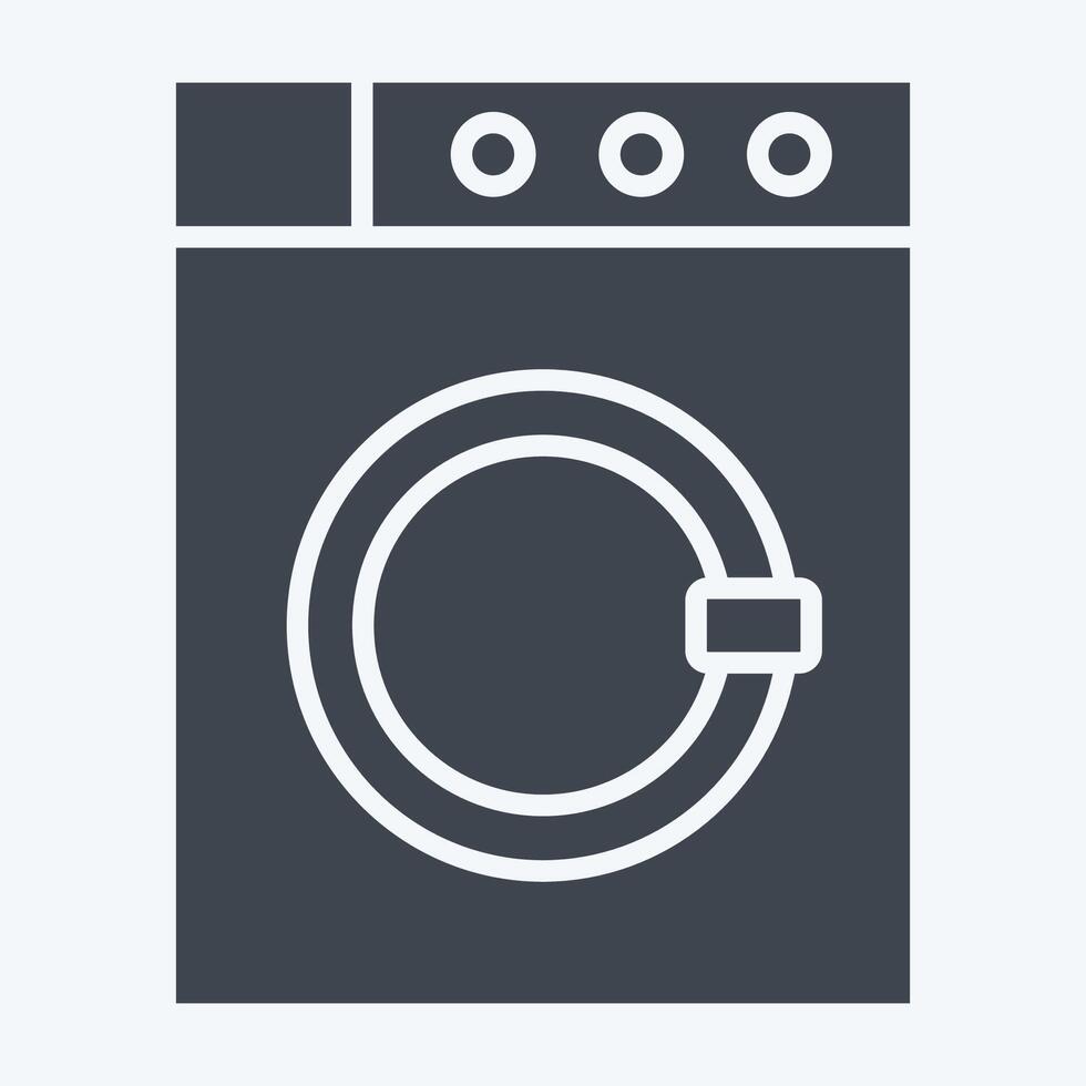Icon Washing Machine. related to Fabric symbol. glyph style. design editable vector