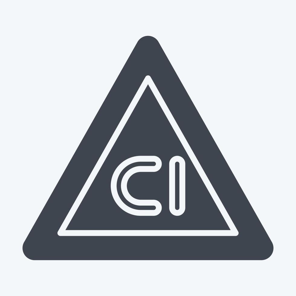 Icon Non Chlorine Bleach. related to Fabric symbol. glyph style. design editable vector