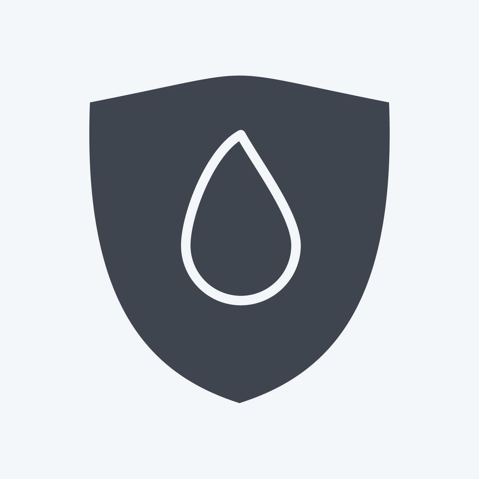 Icon Water Resistant. related to Fabric symbol. glyph style. design editable vector
