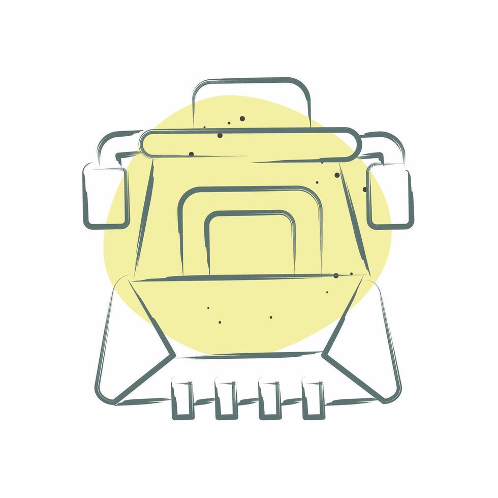 Icon Earth Mover. related to Vehicle symbol. Color Spot Style. editable vector