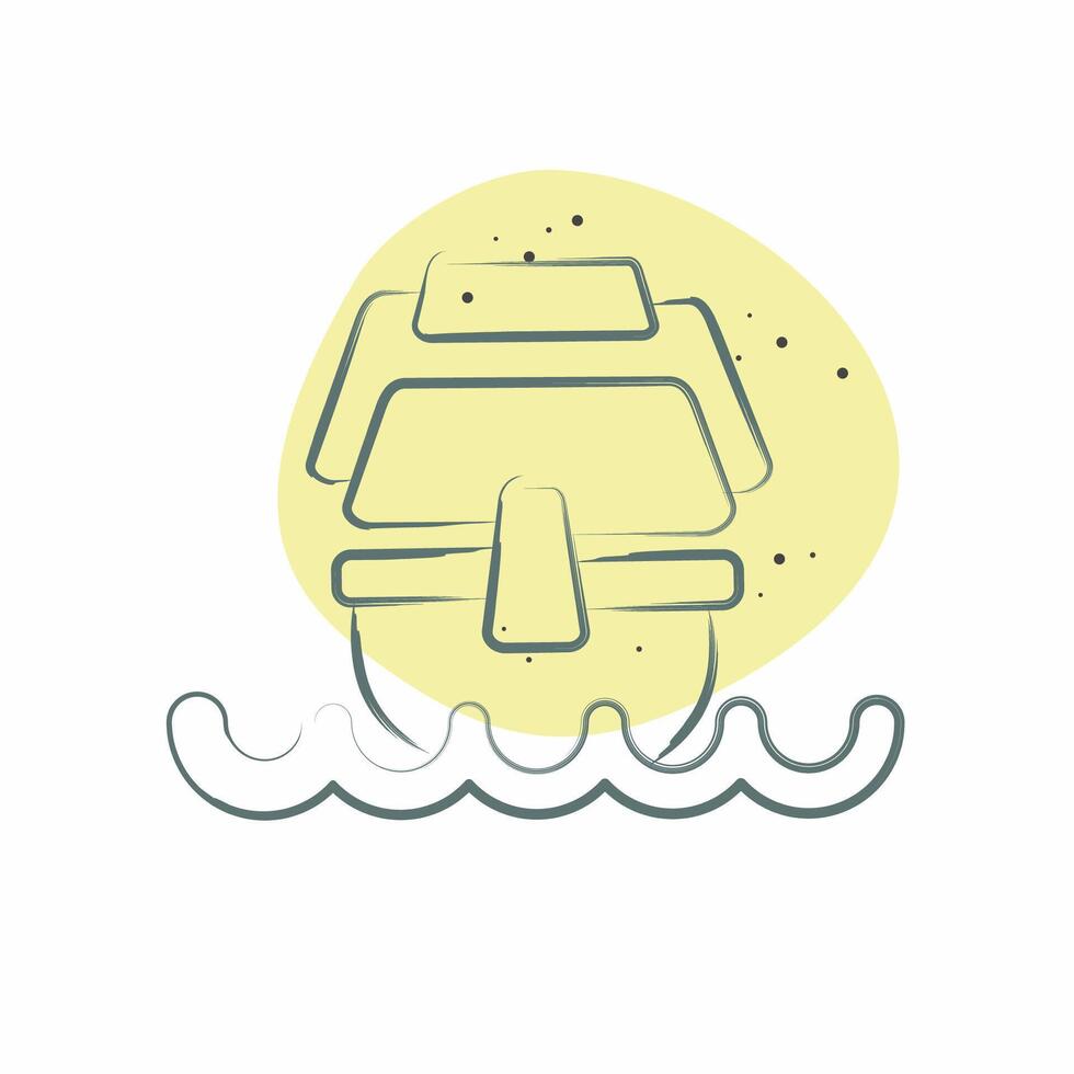 Icon Caravel. related to Vehicle symbol. Color Spot Style. editable vector