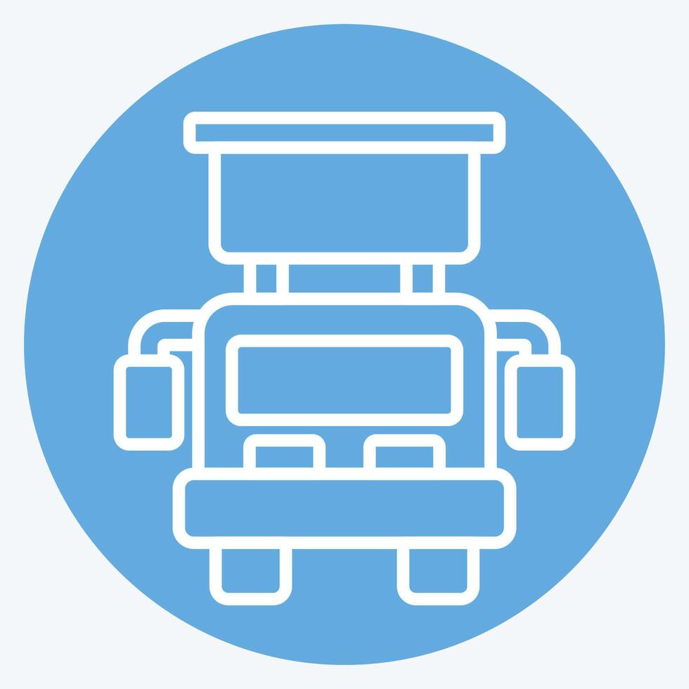Icon Hook and Ladder Truck. related to Vehicle symbol. blue eyes style. editable vector