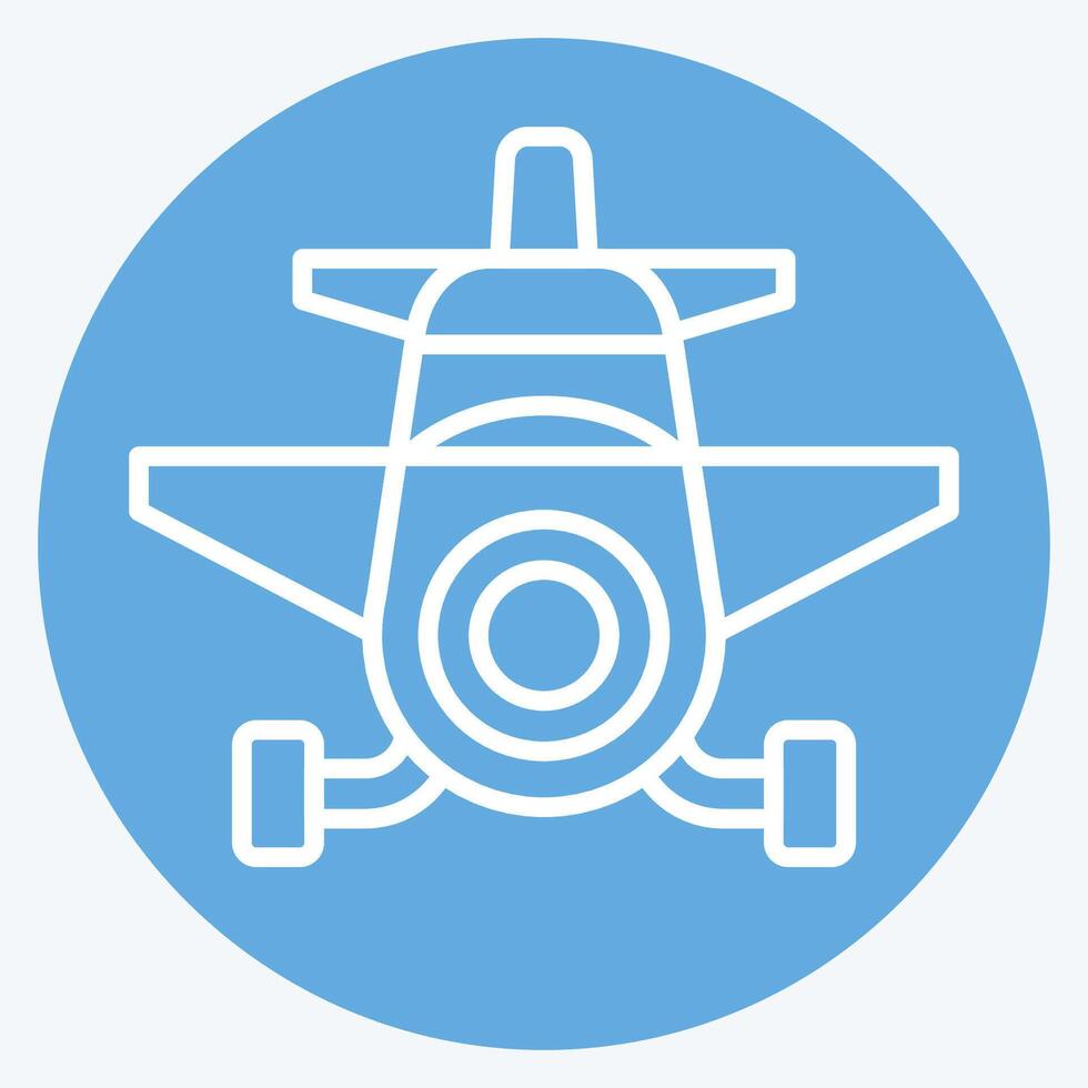 Icon Crop Duster. related to Vehicle symbol. blue eyes style. editable vector