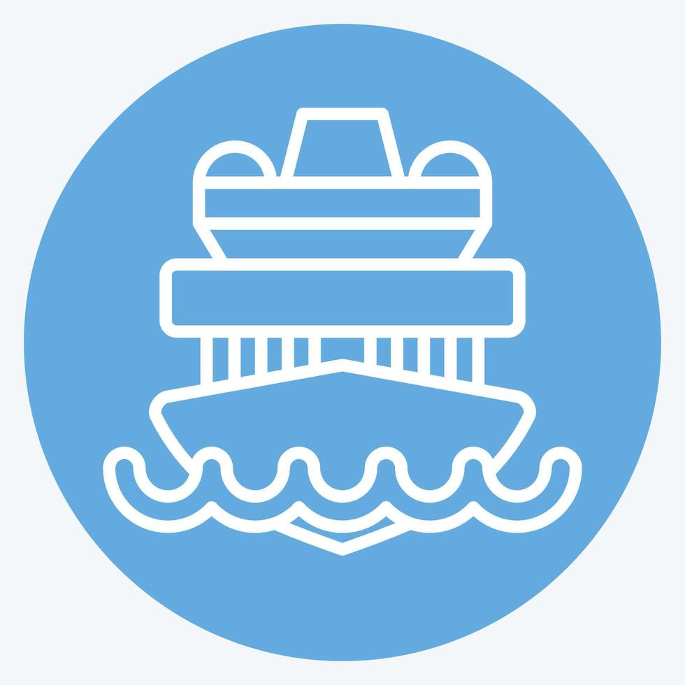Icon Cruise Ship. related to Vehicle symbol. blue eyes style. editable vector