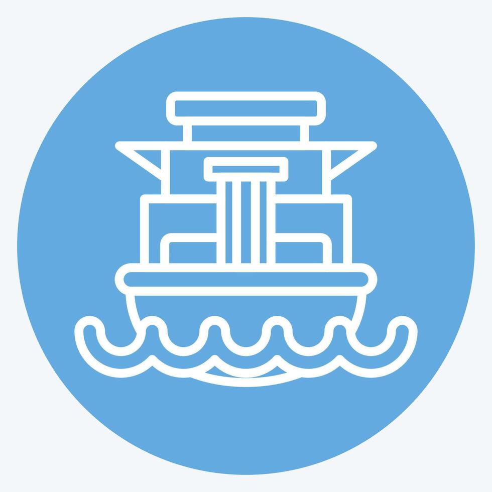 Icon Cargo Ship. related to Vehicle symbol. blue eyes style. editable vector