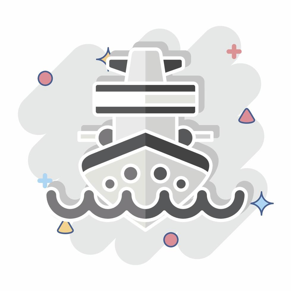 Icon Cruiser. related to Vehicle symbol. comic style. editable vector