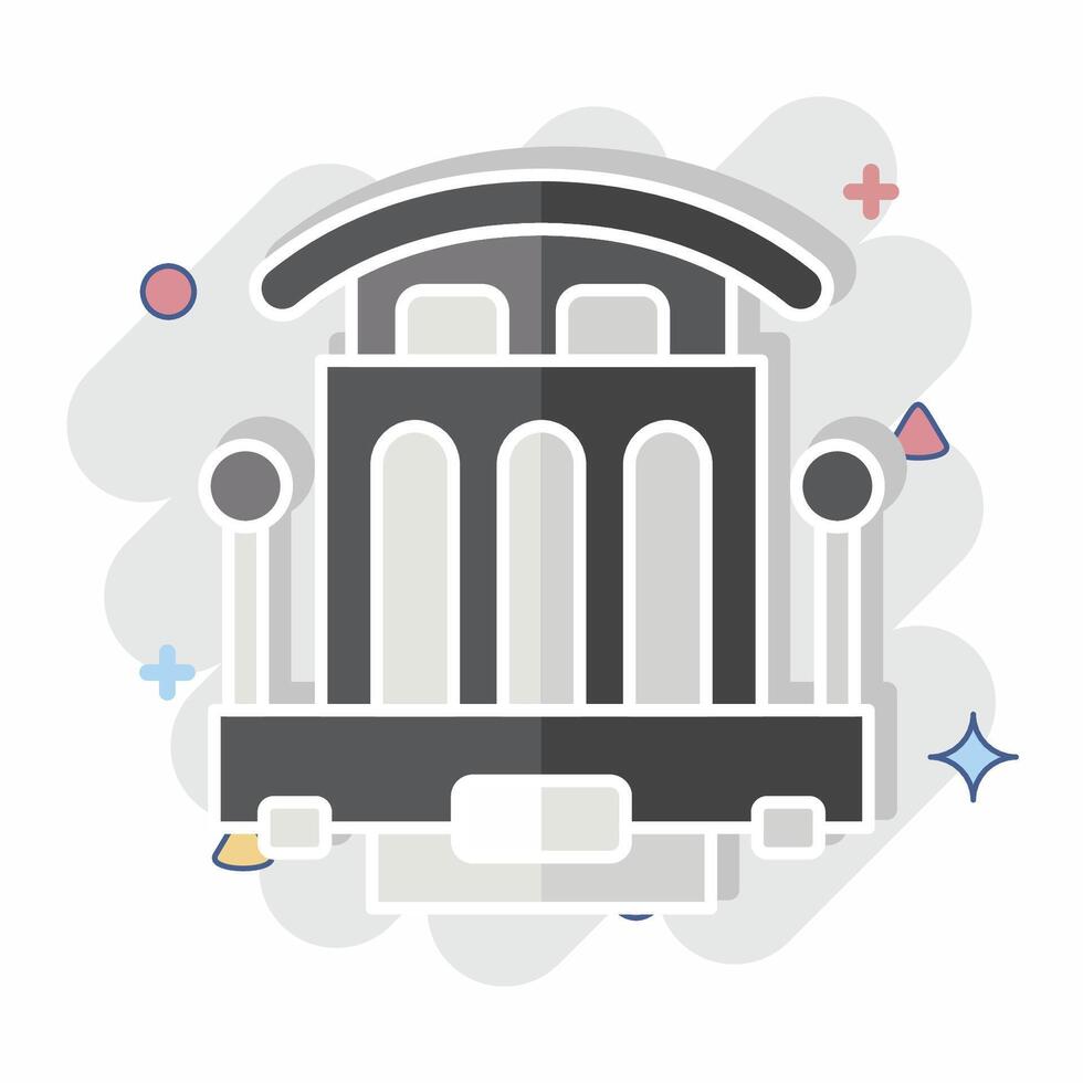 Icon Cable Car. related to Vehicle symbol. comic style. editable vector