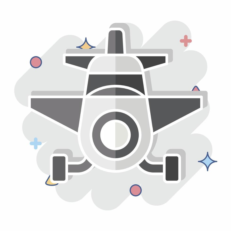 Icon Crop Duster. related to Vehicle symbol. comic style. editable vector