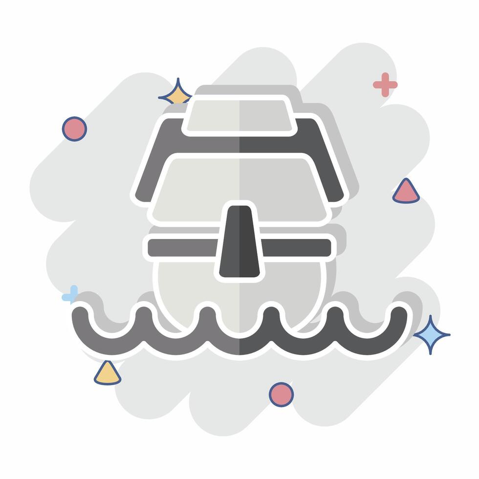 Icon Caravel. related to Vehicle symbol. comic style. editable vector