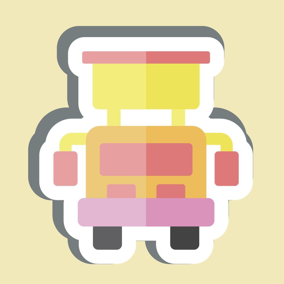 Sticker Hook and Ladder Truck. related to Vehicle symbol. editable vector