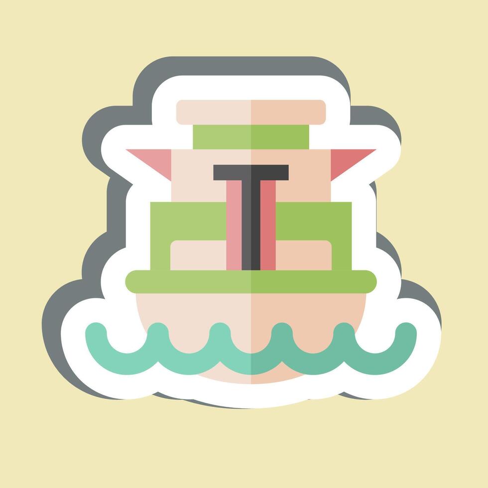 Sticker Cargo Ship. related to Vehicle symbol. editable vector