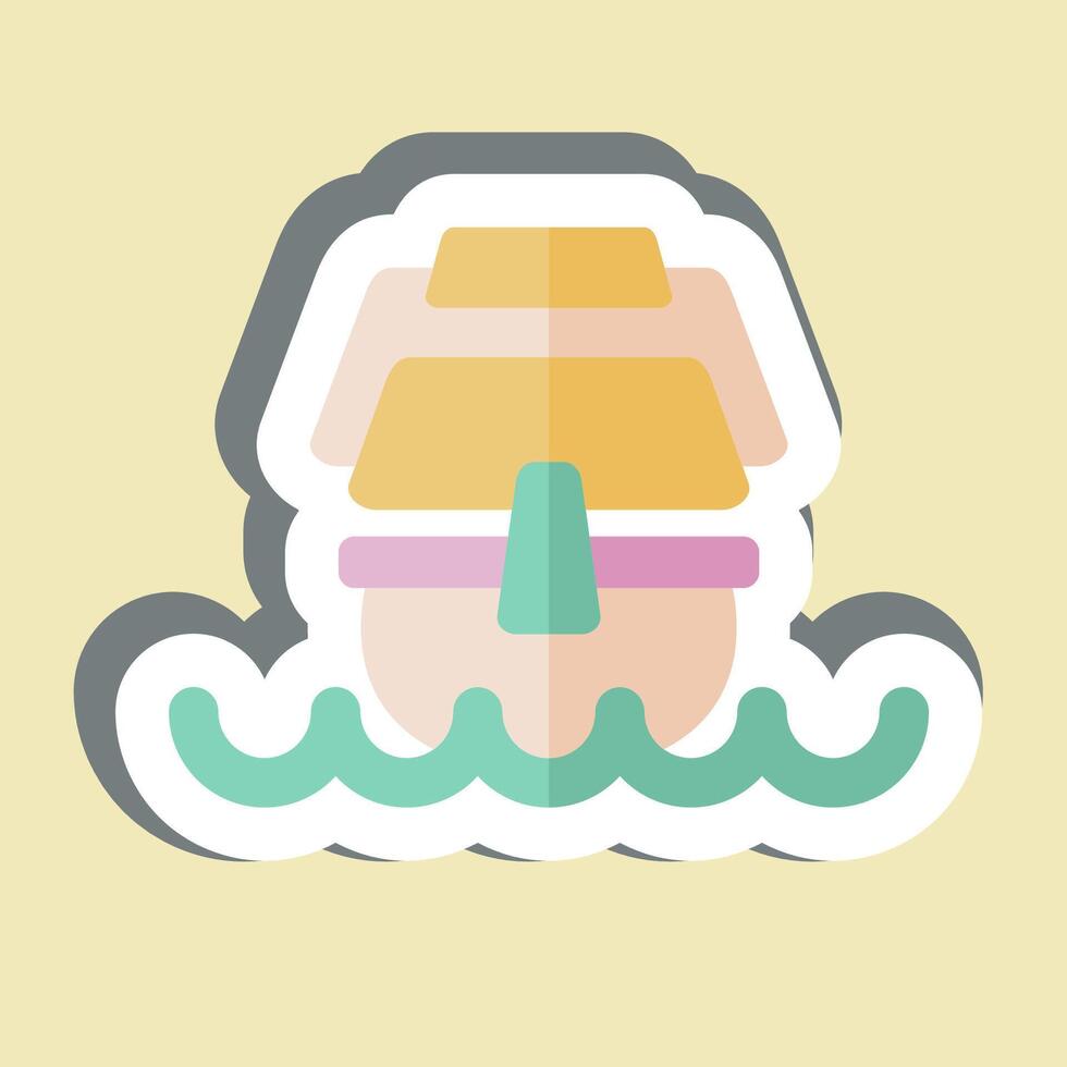 Sticker Caravel. related to Vehicle symbol. editable vector