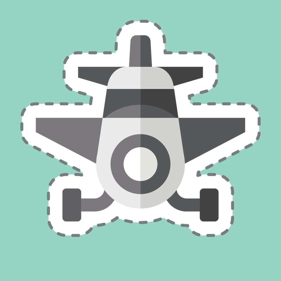 Sticker line cut Crop Duster. related to Vehicle symbol. editable vector