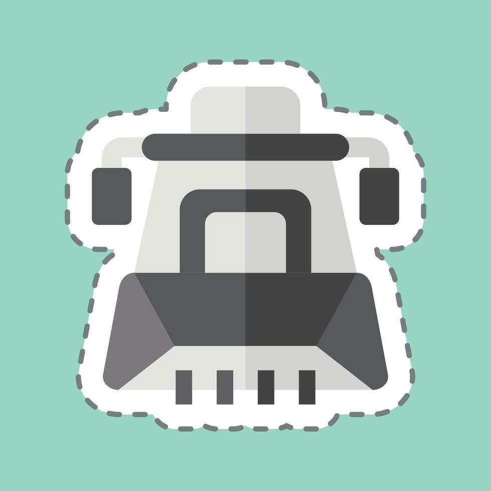 Sticker line cut Earth Mover. related to Vehicle symbol. editable vector