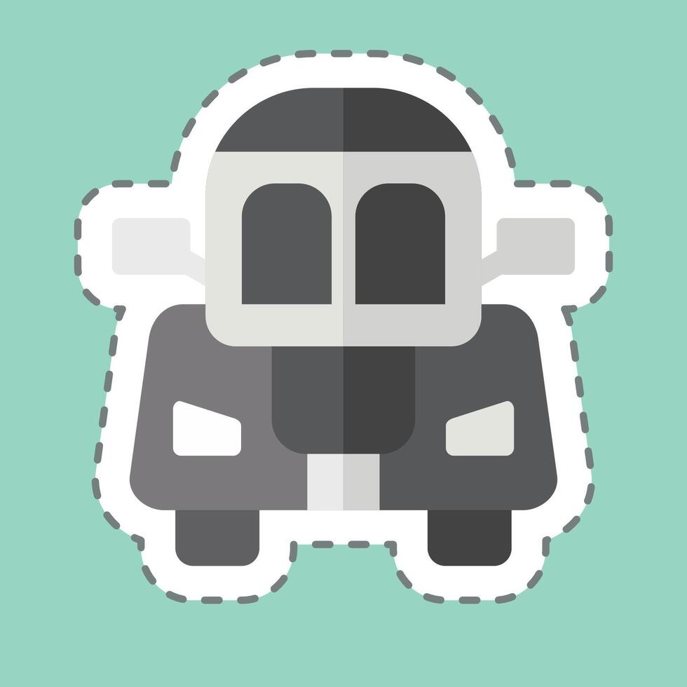Sticker line cut Coupe. related to Vehicle symbol. editable vector