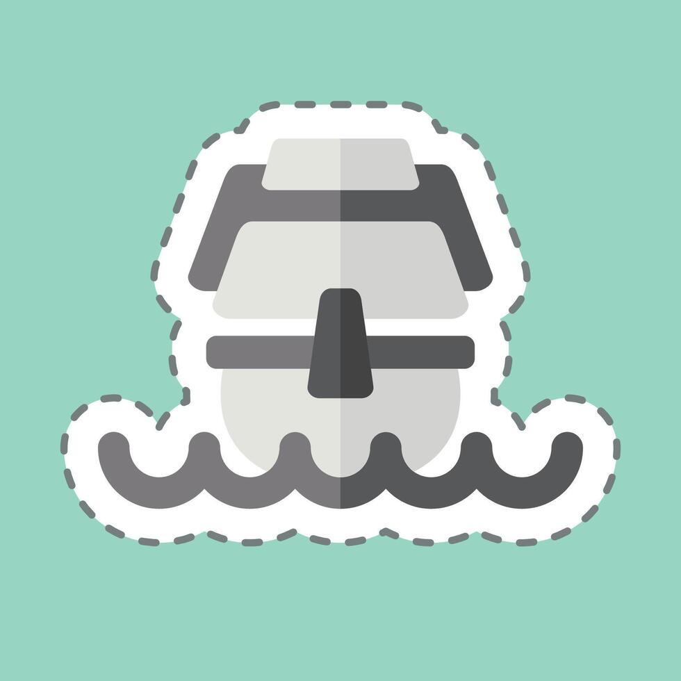 Sticker line cut Caravel. related to Vehicle symbol. editable vector