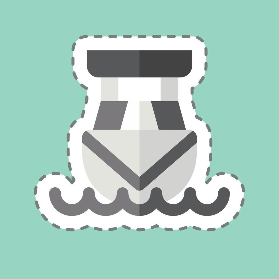 Sticker line cut Cabin Cruiser. related to Vehicle symbol. editable vector