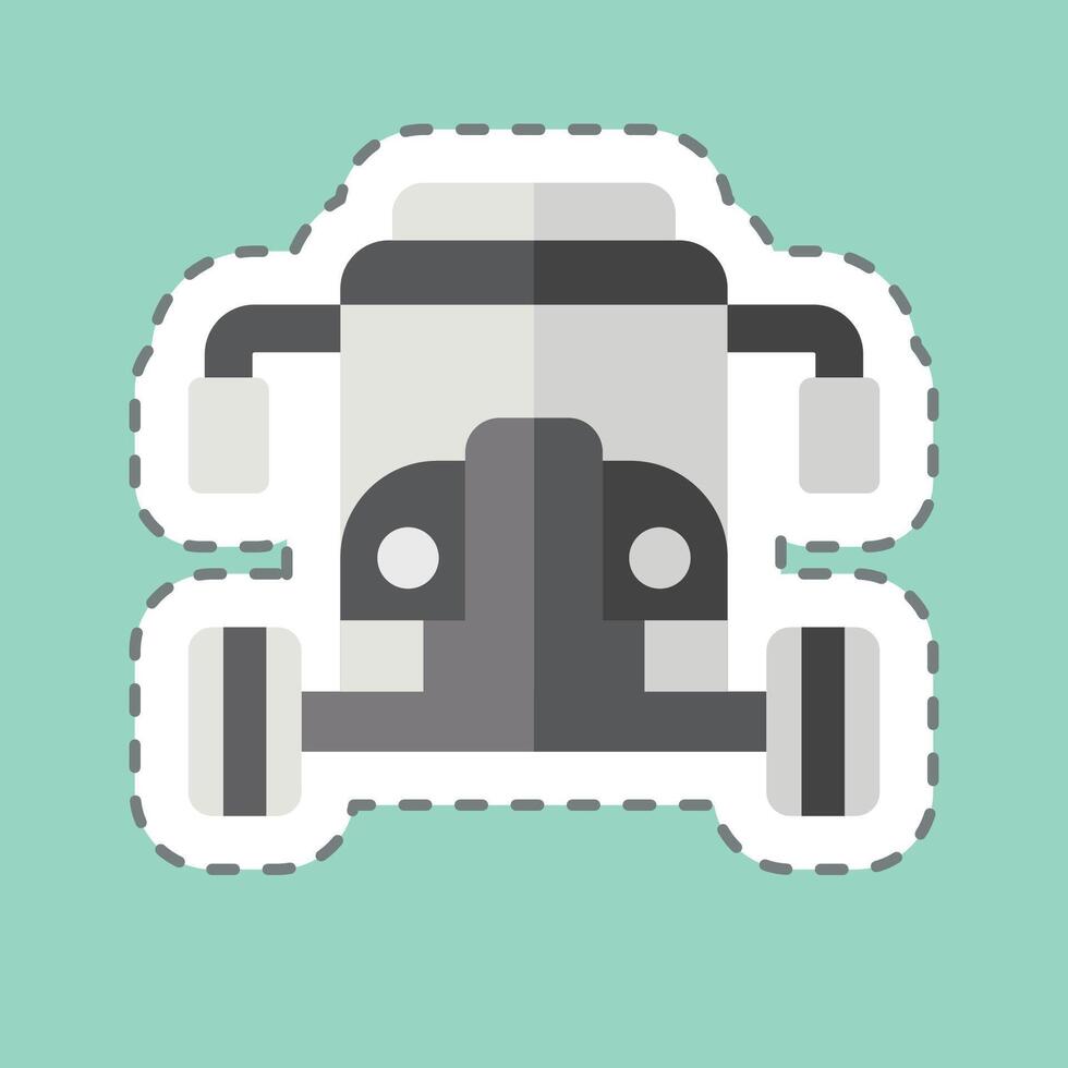 Sticker line cut Buggy. related to Vehicle symbol. editable vector