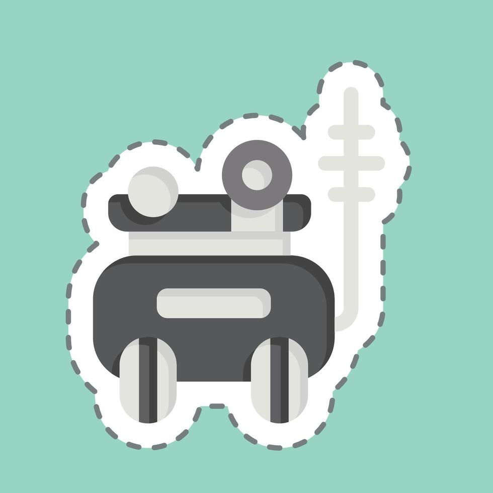 Sticker line cut Armored Car. related to Vehicle symbol. editable vector
