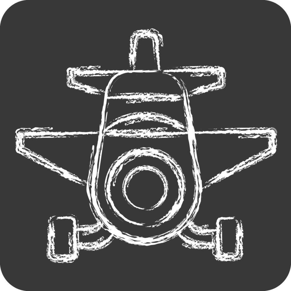 Icon Crop Duster. related to Vehicle symbol. chalk Style. editable vector