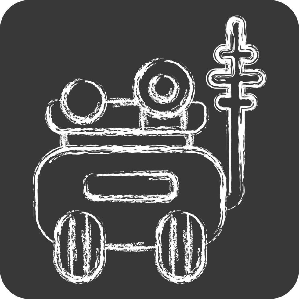 Icon Armored Car. related to Vehicle symbol. chalk Style. editable vector