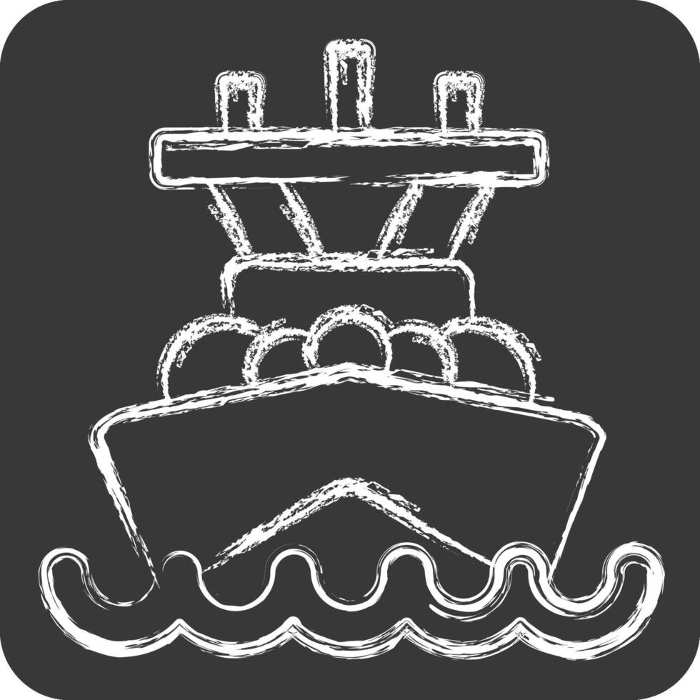 Icon Battleship. related to Vehicle symbol. chalk Style. editable vector