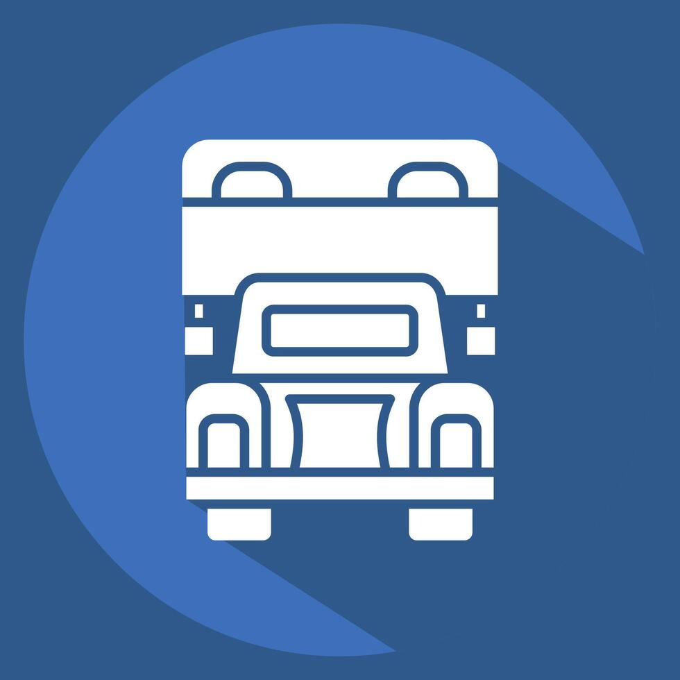 Icon Delivery Truck. related to Vehicle symbol. long shadow style. editable vector