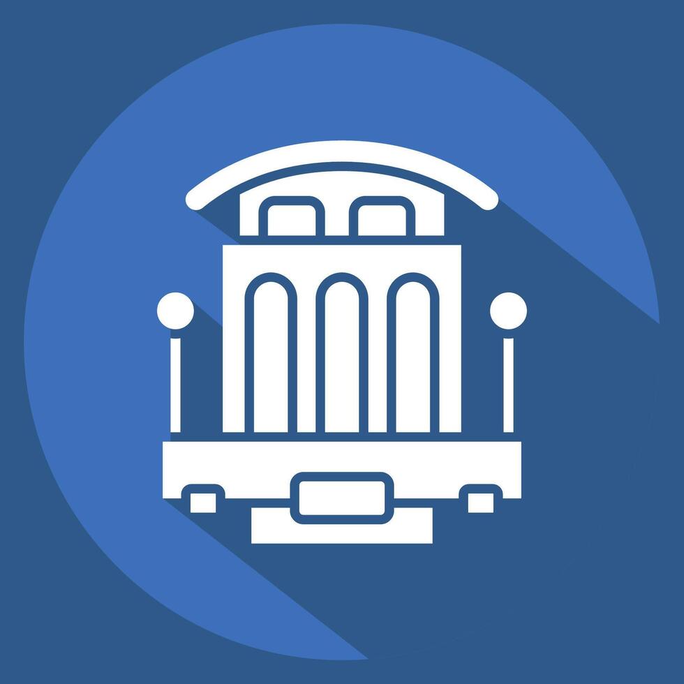 Icon Cable Car. related to Vehicle symbol. long shadow style. editable vector