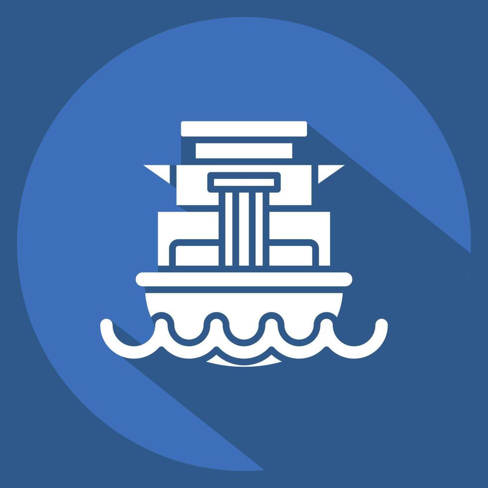 Icon Cargo Ship. related to Vehicle symbol. long shadow style. editable vector