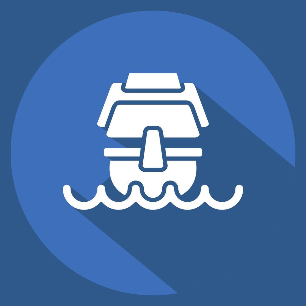 Icon Caravel. related to Vehicle symbol. long shadow style. editable vector